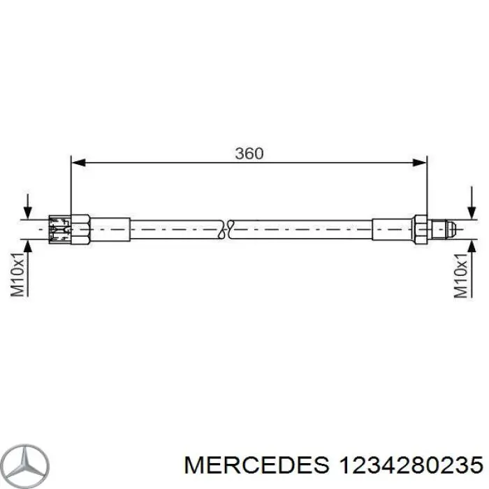 1234280235 Mercedes latiguillo de freno delantero