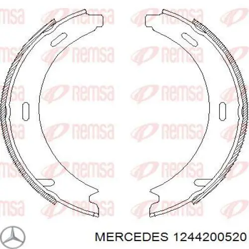 1244200520 Mercedes juego de zapatas de frenos, freno de estacionamiento