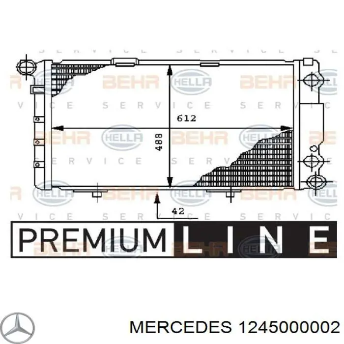 1245000002 Mercedes radiador refrigeración del motor