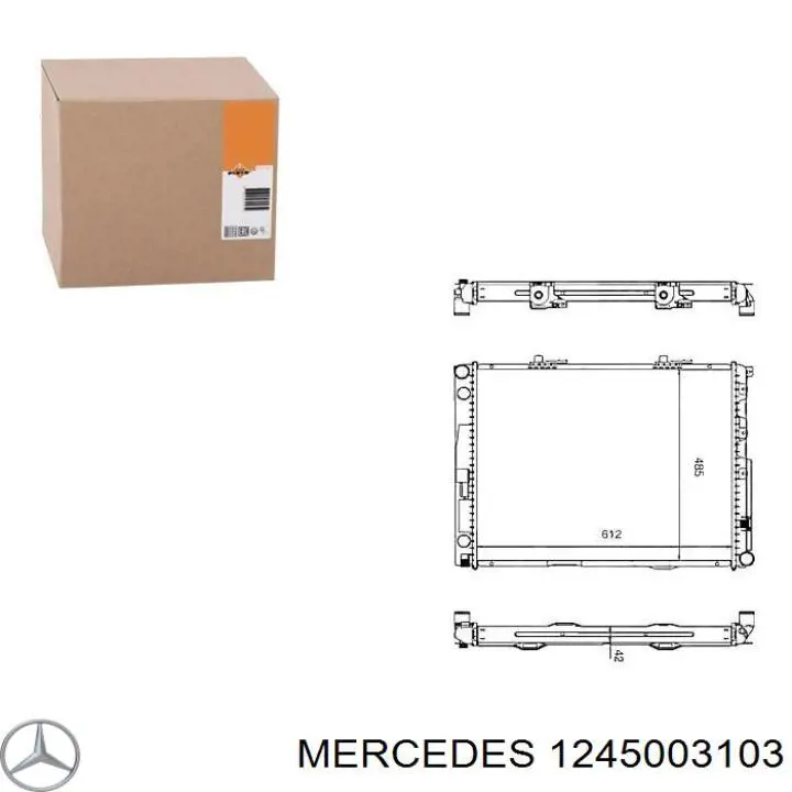 1245003103 Mercedes radiador refrigeración del motor