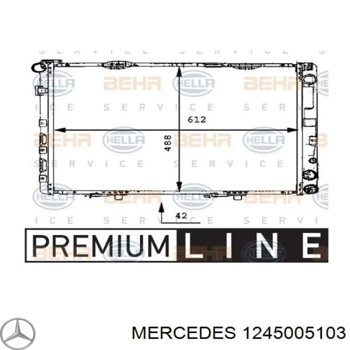 1245005103 Mercedes radiador refrigeración del motor