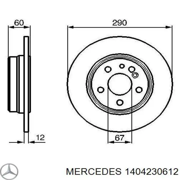 1404230612 Mercedes disco de freno trasero