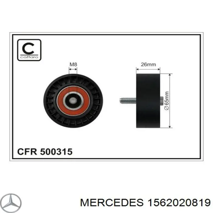 1562020819 Mercedes polea inversión / guía, correa poli v