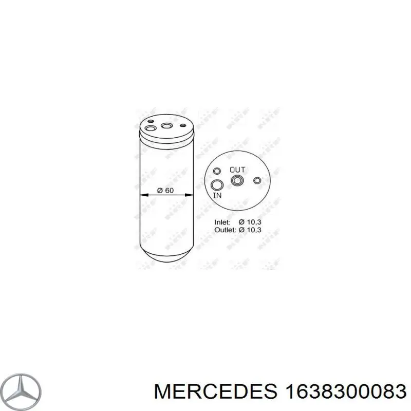 1638300083 Mercedes receptor-secador del aire acondicionado