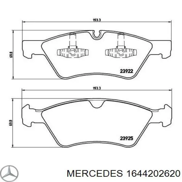 1644202620 Mercedes pastillas de freno delanteras