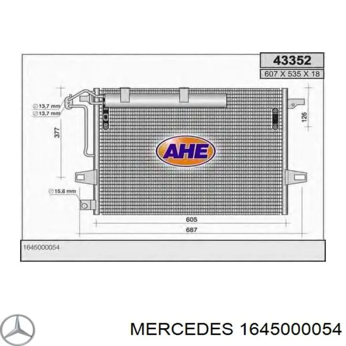 1645000054 Mercedes condensador aire acondicionado