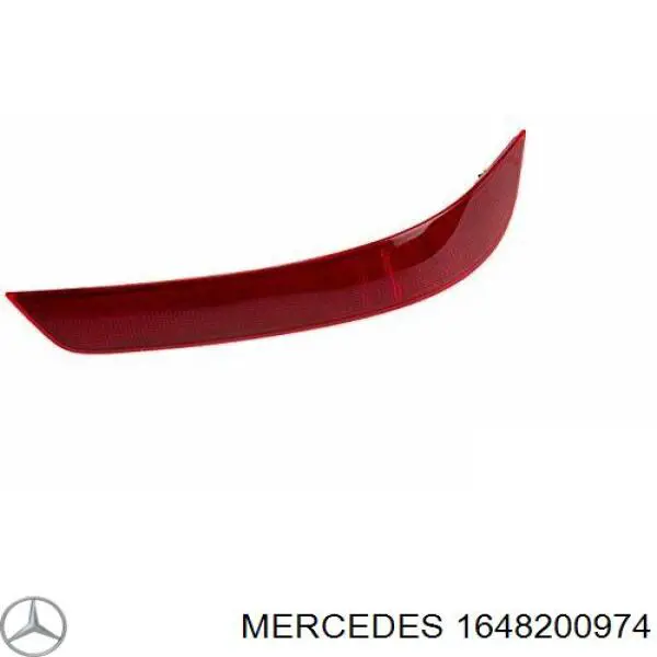 1648200974 Mercedes reflector, parachoques trasero, izquierdo