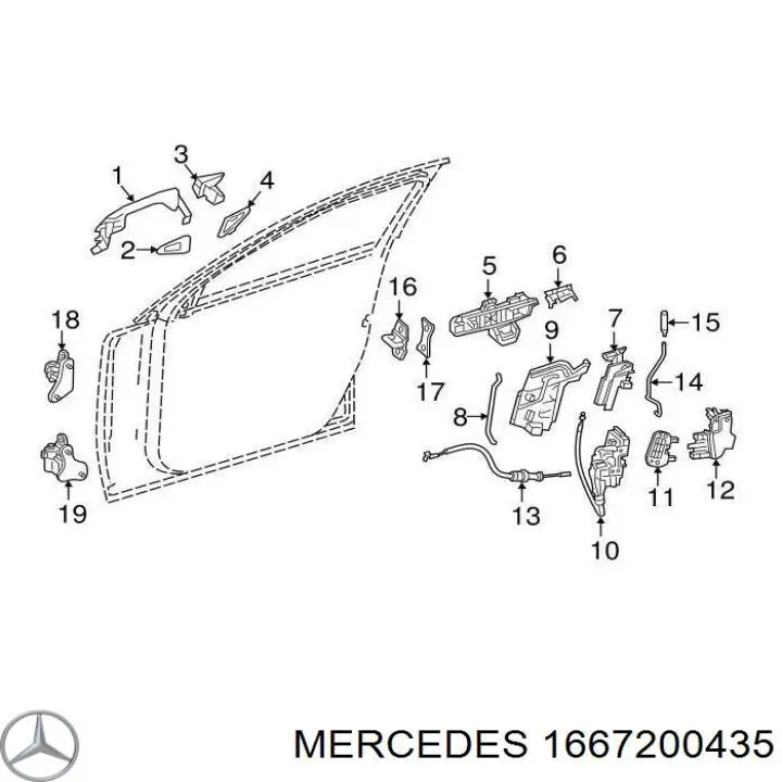  Cerradura de puerta delantera derecha para Mercedes GL X166