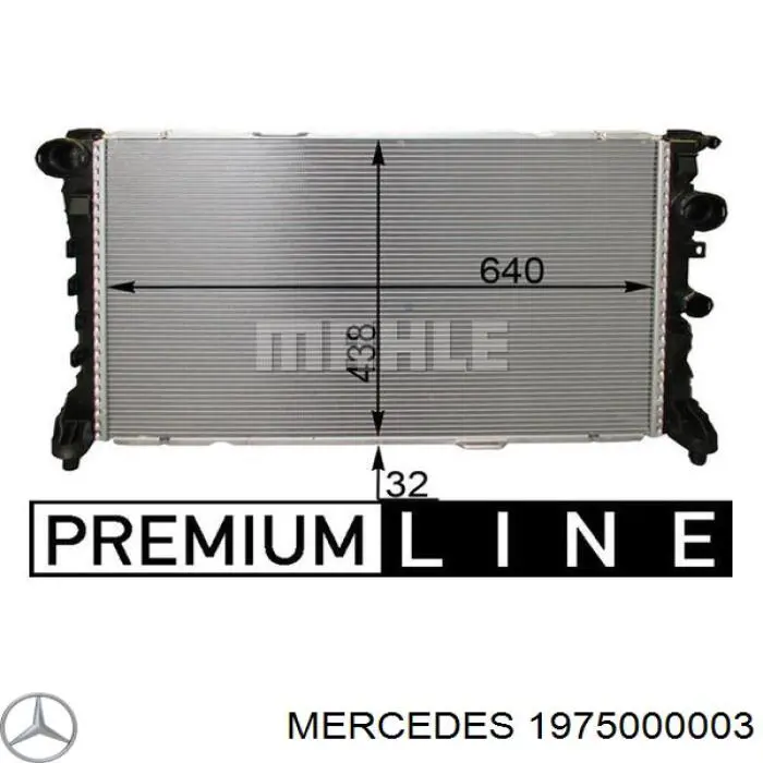 1975000003 Mercedes radiador refrigeración del motor