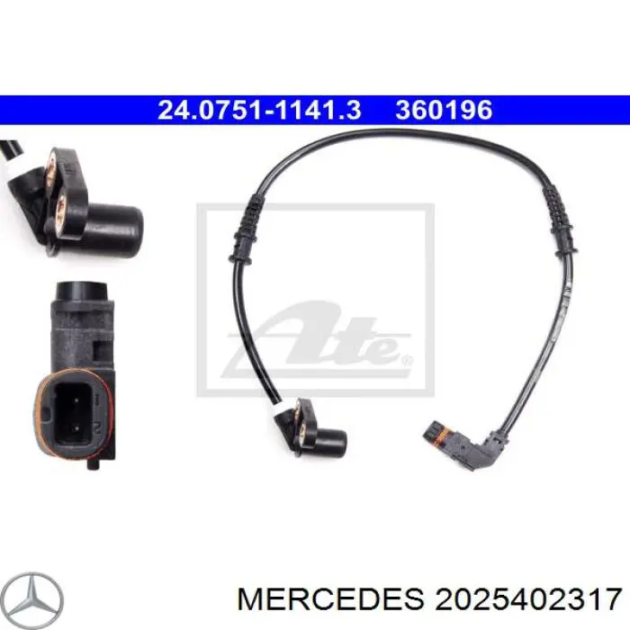 2025402317 Mercedes sensor abs delantero izquierdo