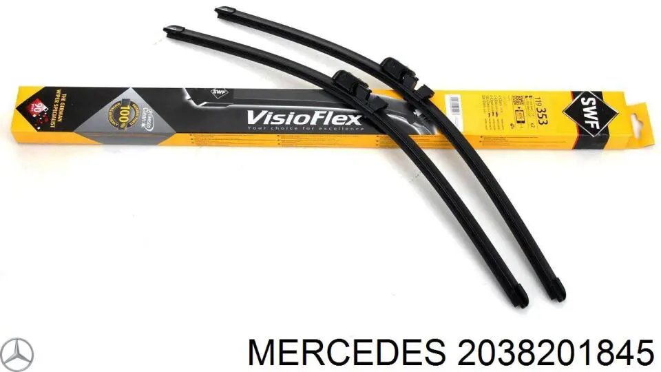 2038201845 Mercedes juego de limpiaparabrisas de luna delantera, 2 piezas