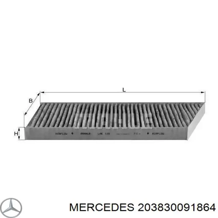 203830091864 Mercedes filtro de habitáculo