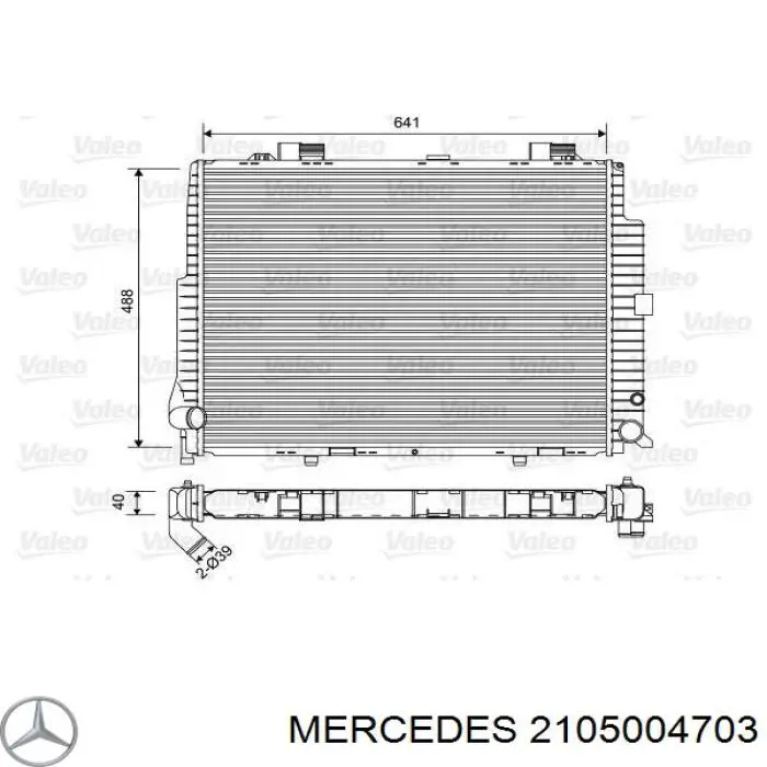 2105004703 Mercedes radiador refrigeración del motor