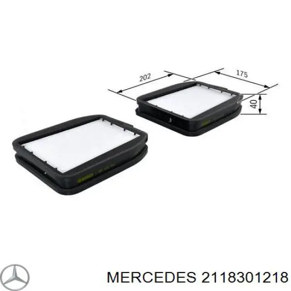 2118301218 Mercedes filtro de habitáculo