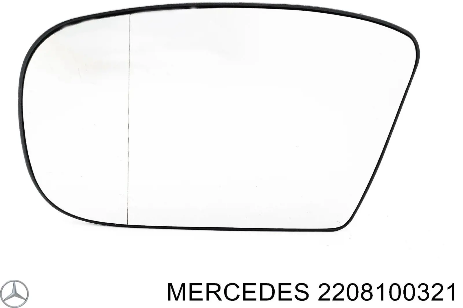 2208100321 Mercedes cristal de espejo retrovisor exterior izquierdo