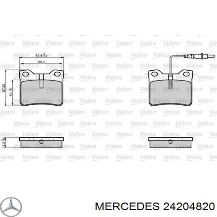 24204820 Mercedes pastillas de freno traseras