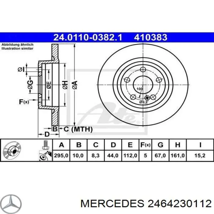 2464230112 Mercedes disco de freno trasero