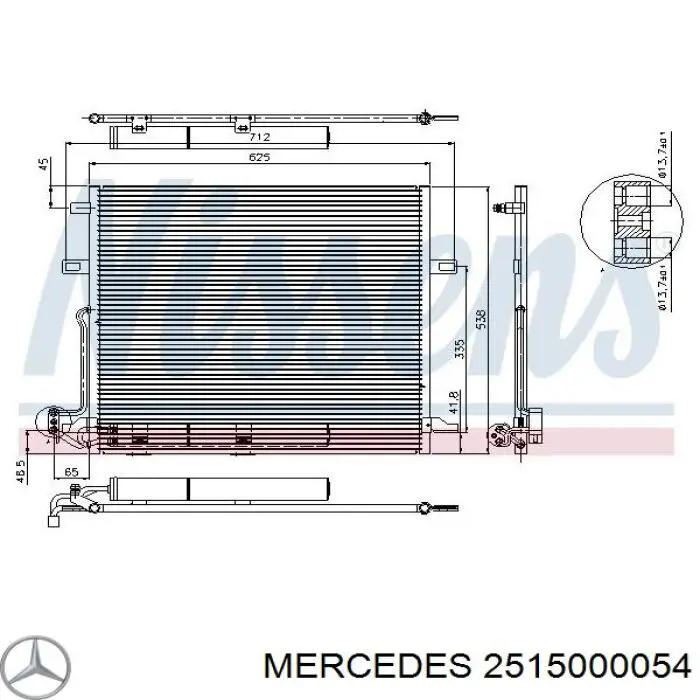 2515000054 Mercedes condensador aire acondicionado