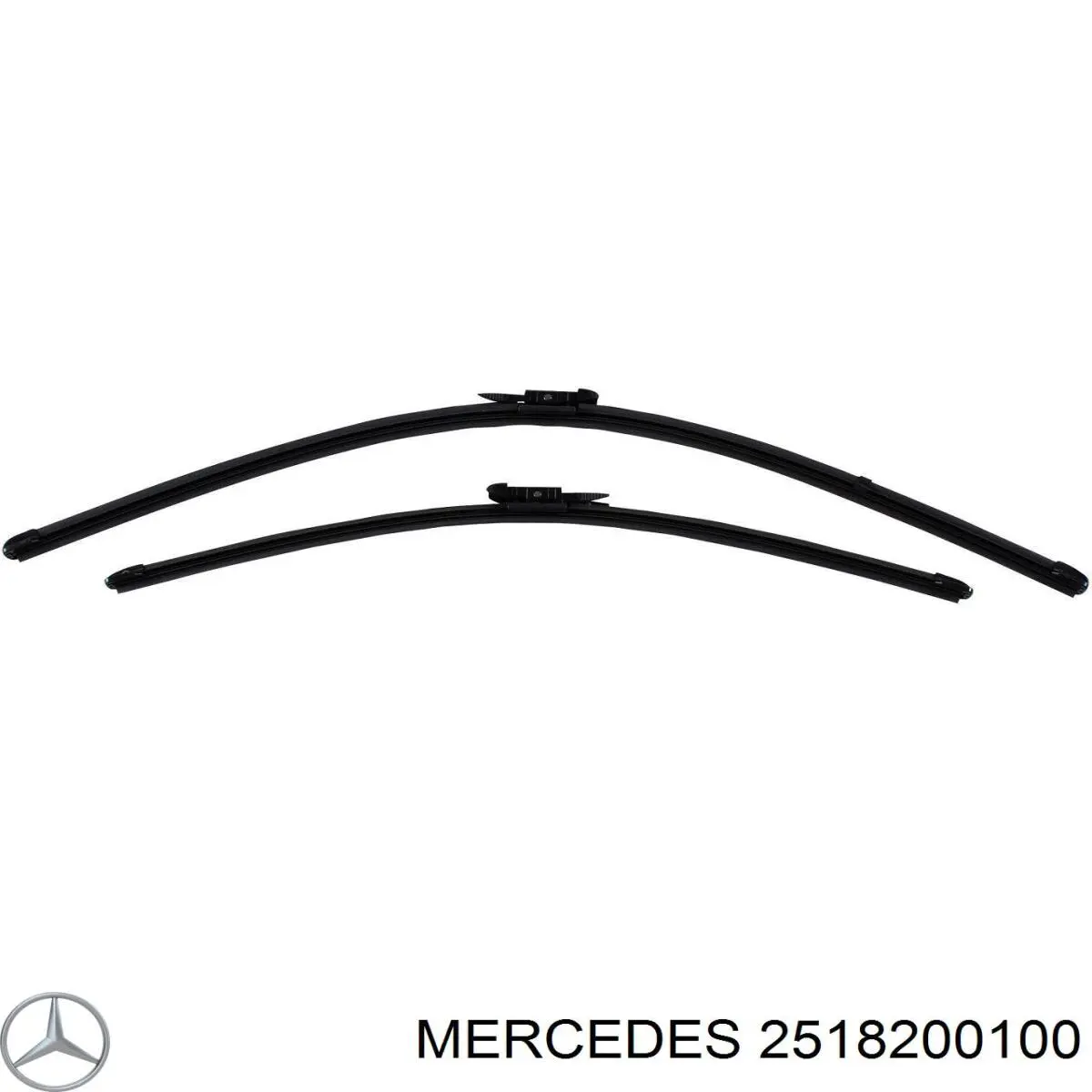 2518200100 Mercedes juego de limpiaparabrisas de luna delantera, 2 piezas