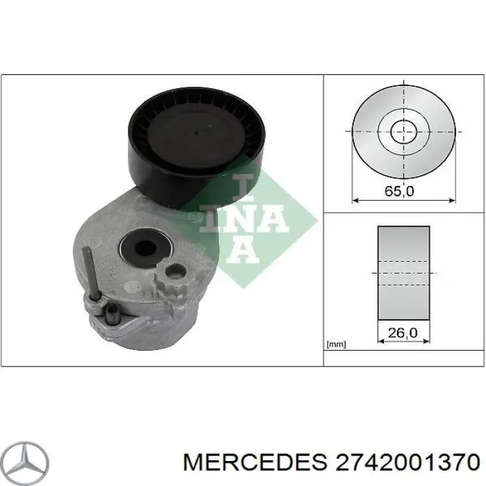 2742001370 Mercedes tensor de correa, correa poli v