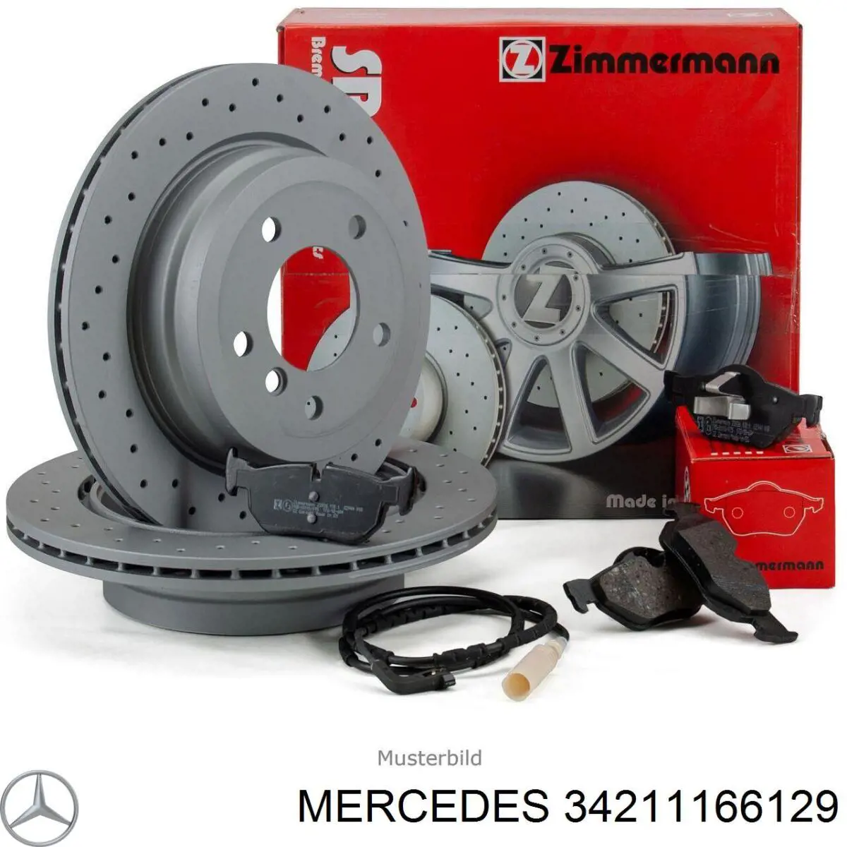 34211166129 Mercedes disco de freno trasero