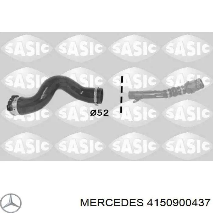 4150900437 Mercedes tubo flexible de aire de sobrealimentación derecho