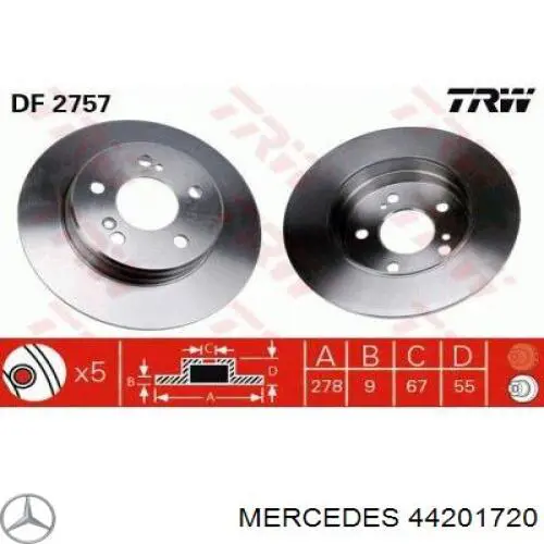 44201720 Mercedes pastillas de freno traseras