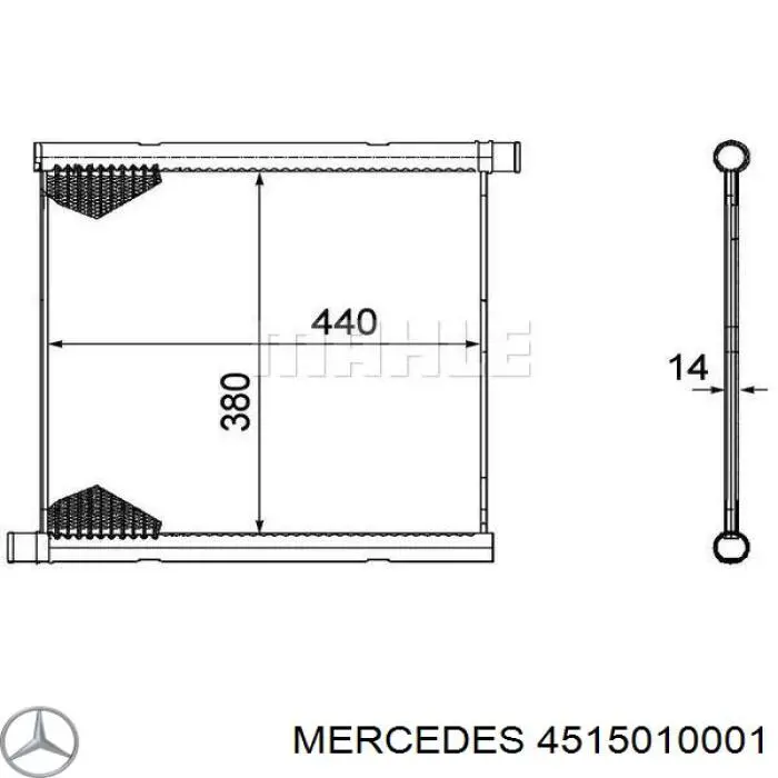 4515010001 Mercedes radiador refrigeración del motor