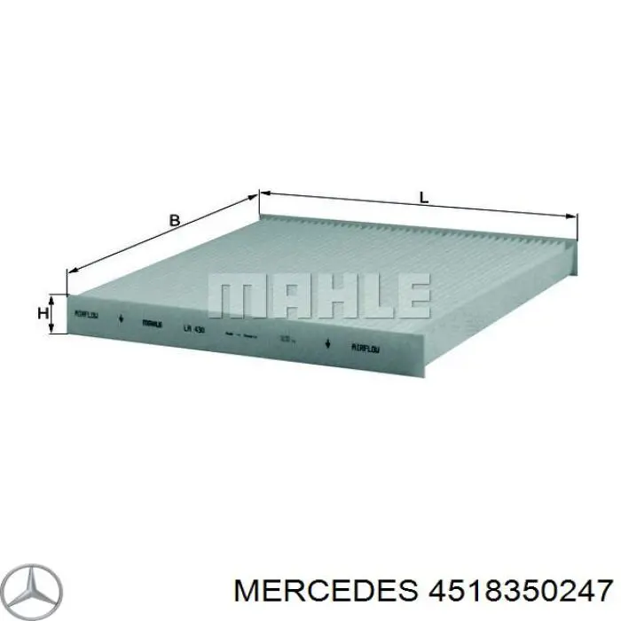 4518350247 Mercedes filtro de habitáculo