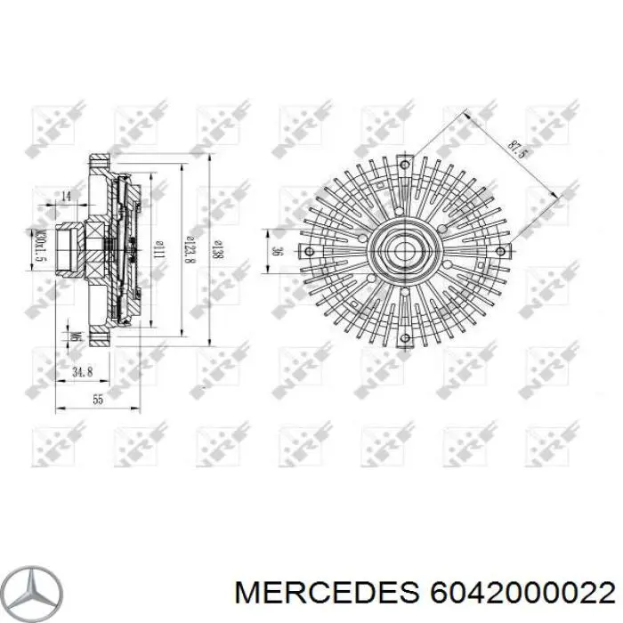 6042000022 Mercedes embrague, ventilador del radiador