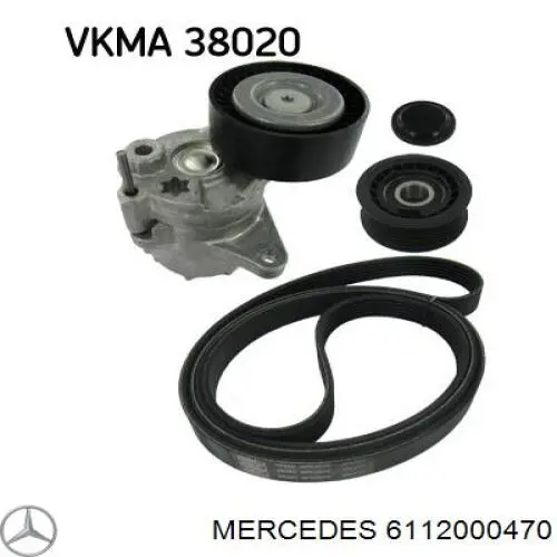 6112000470 Mercedes tensor de correa, correa poli v