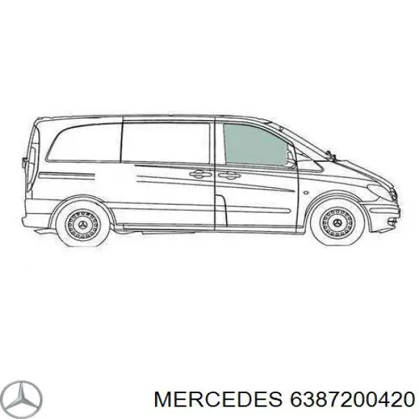 6387200420 Mercedes luna de puerta delantera derecha