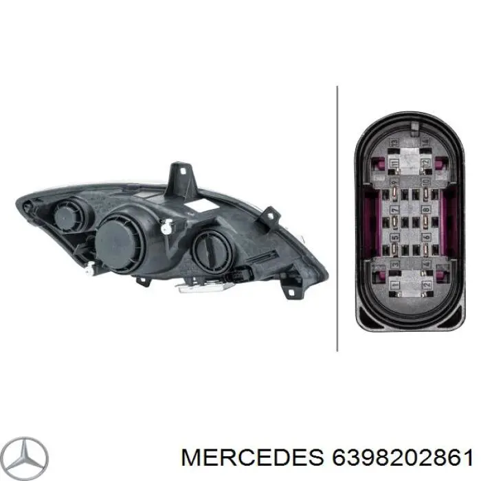 6398202861 Mercedes faro izquierdo