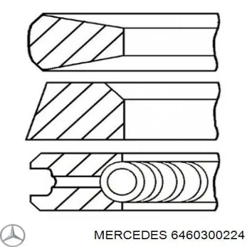 6460300224 Mercedes juego de aros de pistón para 1 cilindro, std