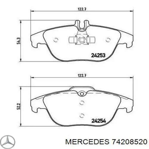 74208520 Mercedes pastillas de freno traseras