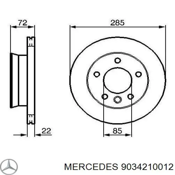 9034210012 Mercedes freno de disco delantero