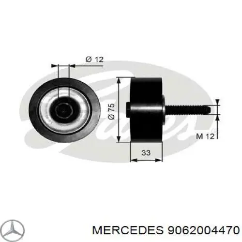 9062004470 Mercedes rodillo, correa trapecial poli v