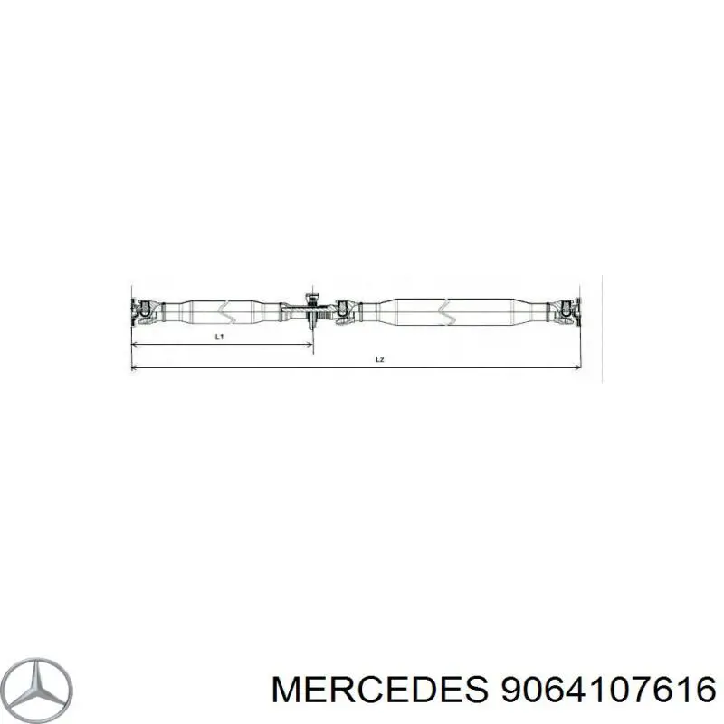 9064107616 Mercedes árbol cardán trasero completo