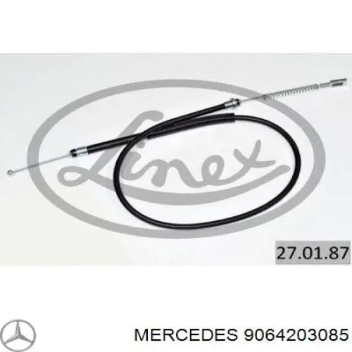 906 420 30 85 Mercedes cable de freno de mano trasero derecho/izquierdo