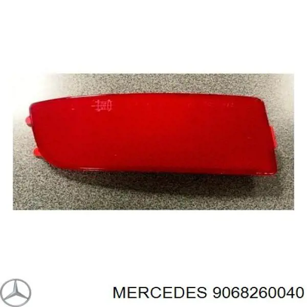 9068260040 Mercedes reflector, parachoques trasero, izquierdo