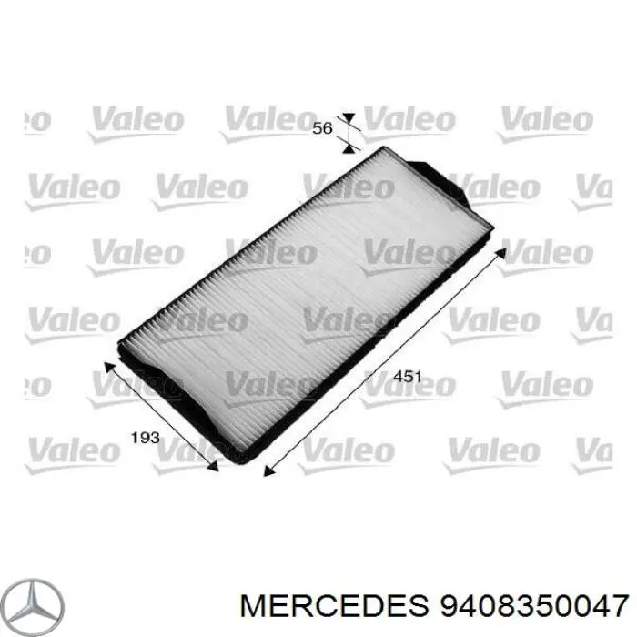 9408350047 Mercedes filtro de habitáculo