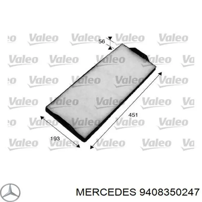 9408350247 Mercedes filtro de habitáculo