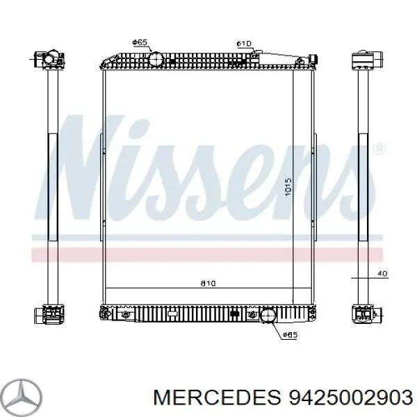 9425002903 Mercedes radiador refrigeración del motor