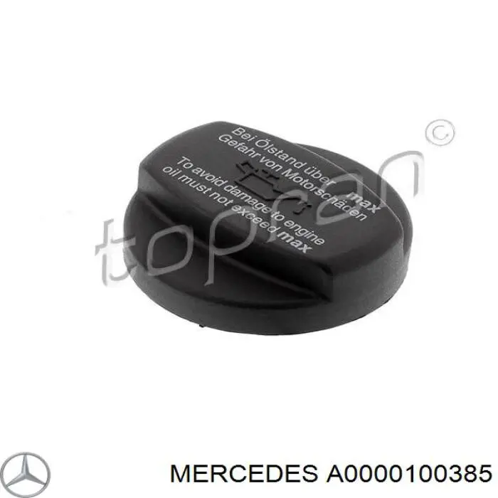 A0000100385 Mercedes tapa de tubo de llenado de aceite