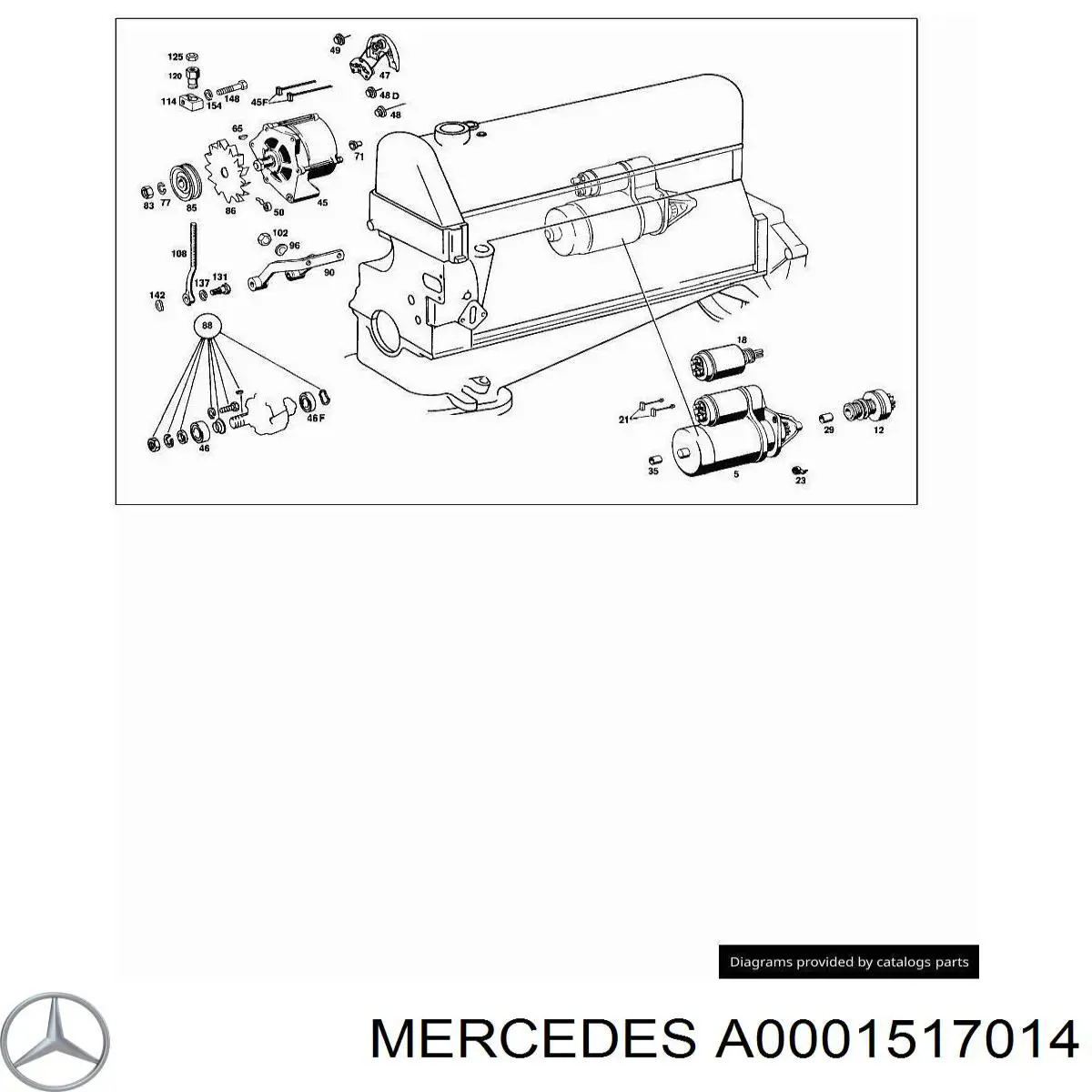 A0001517014 Mercedes escobilla de carbón, arrancador