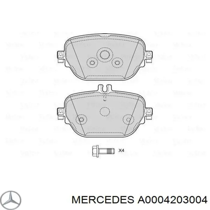 A0004203004 Mercedes pastillas de freno traseras