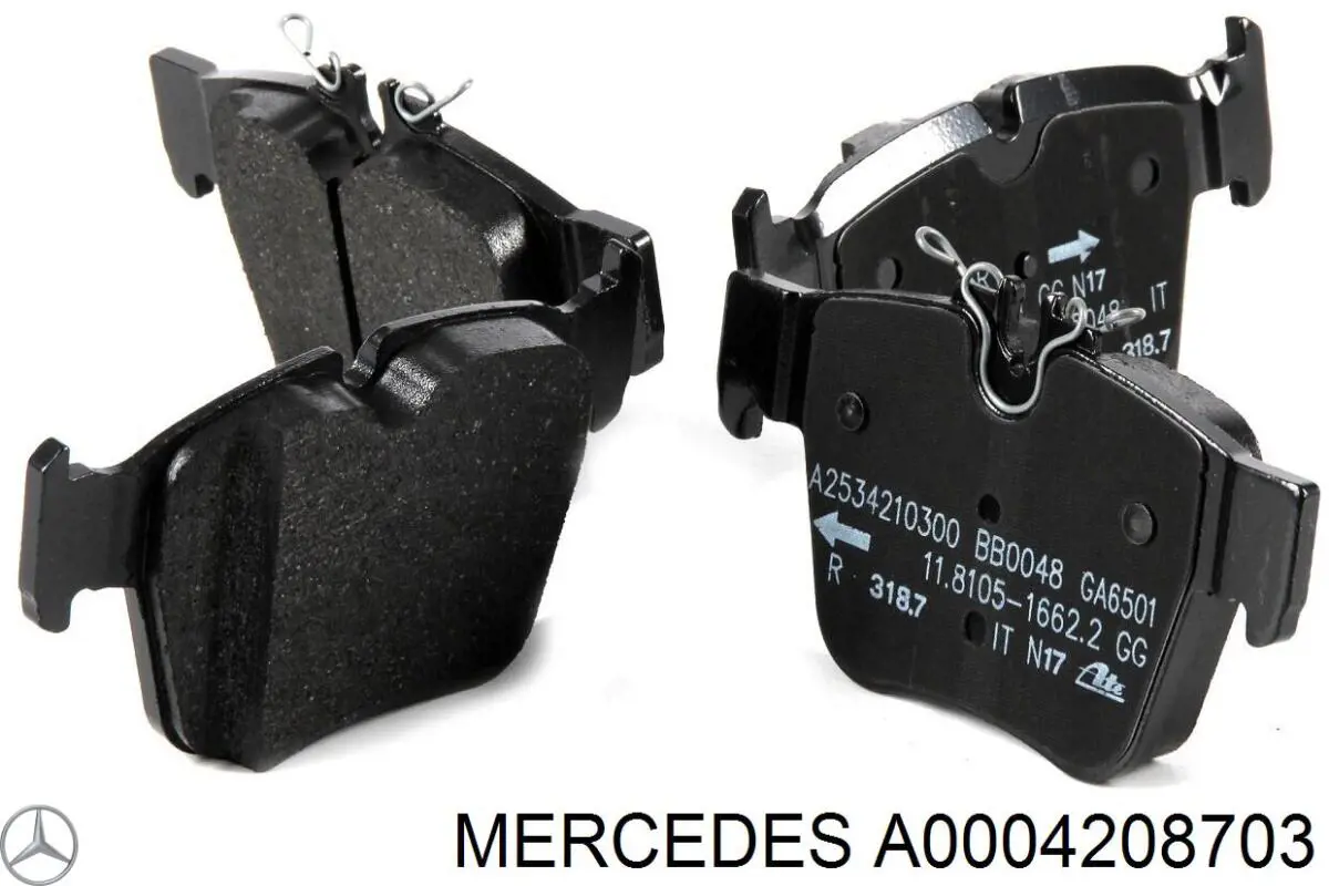 A0004208703 Mercedes pastillas de freno traseras