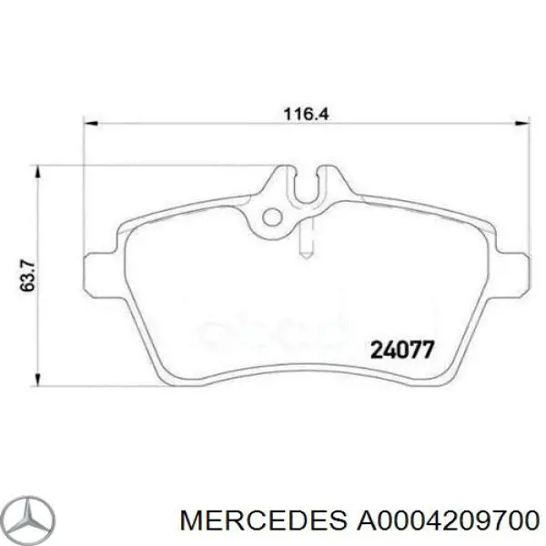 A0004209700 Mercedes pastillas de freno traseras