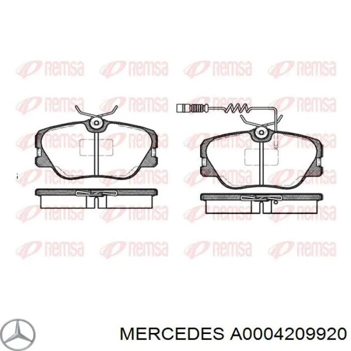 A0004209920 Mercedes pastillas de freno delanteras