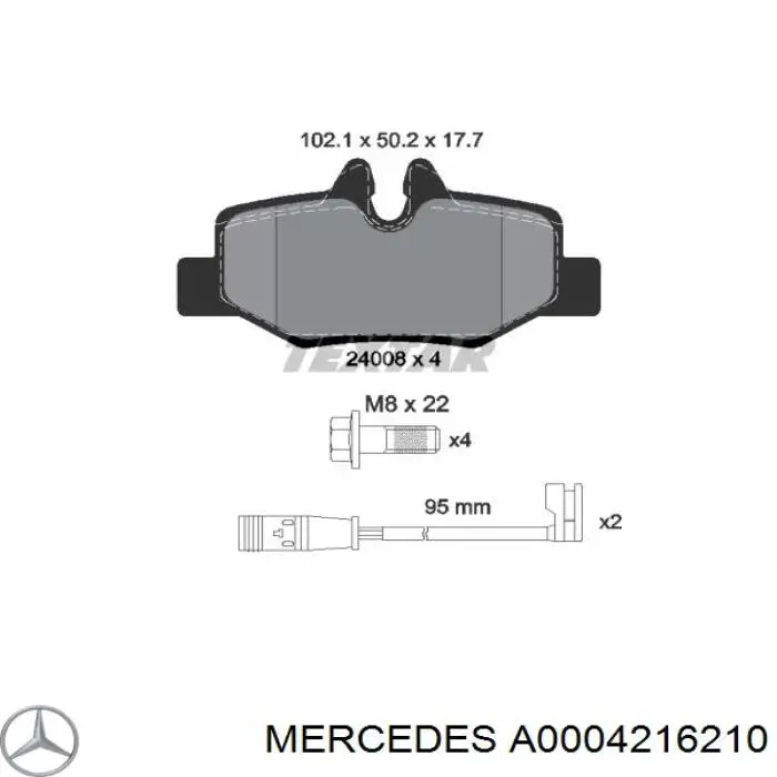 A0004216210 Mercedes pastillas de freno traseras